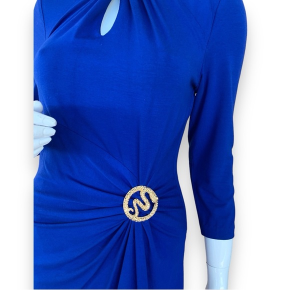 CACHE’ BLUE BODYCON DRESS. WOMEN’S SIZE MEDIUM. - Picture 5 of 8